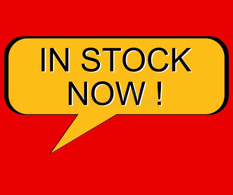 Writing note showing In Stock Now. vector illustration