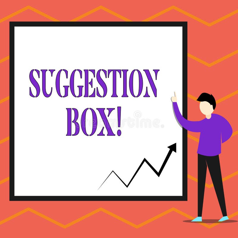 Writing note showing Suggestion Box. Business photo showcasing container which showing can leave comments about vector illustration