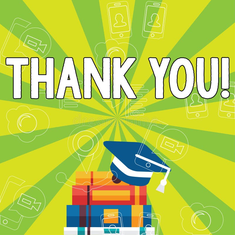 Writing note showing Thank You. Business photo showcasing Appreciation greeting Acknowledgment Gratitude. stock illustration