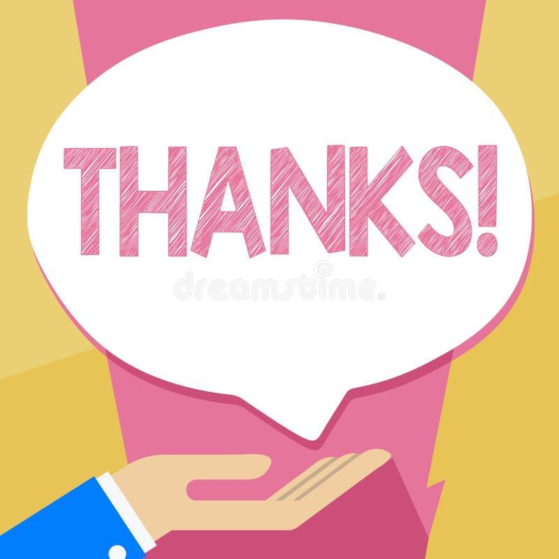 Writing note showing Thanks. Business photo showcasing Appreciation greeting Acknowledgment Gratitude. royalty free illustration