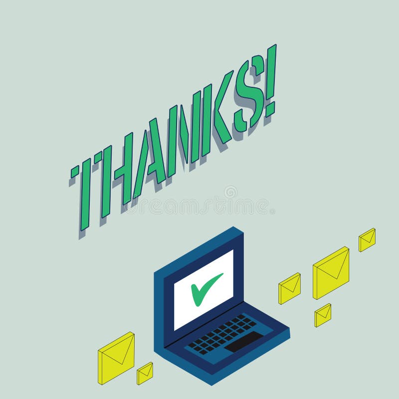 Writing note showing Thanks. Business photo showcasing Appreciation greeting Acknowledgment Gratitude. vector illustration