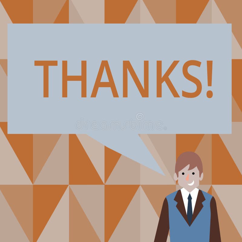 Writing note showing Thanks. Business photo showcasing Appreciation greeting Acknowledgment Gratitude. stock illustration
