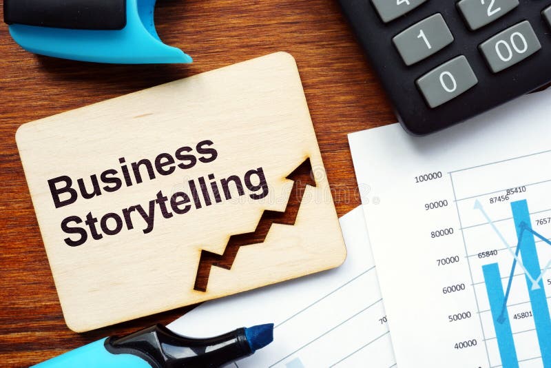 Writing note shows the text Business Storytelling