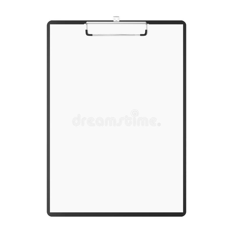 Writing pad with copy-space. Clipboard with blank papers and copy space for mock up isolated on white background royalty free illustration