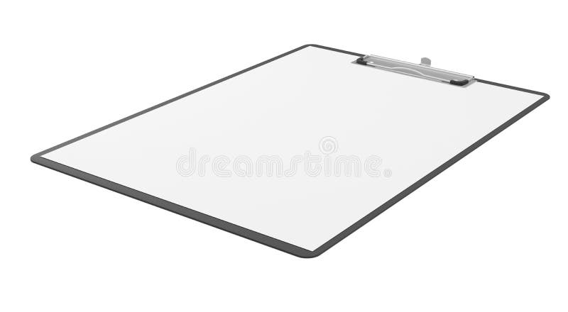 Writing pad with copy-space. Clipboard with blank papers and copy space for mock up isolated on white background royalty free illustration