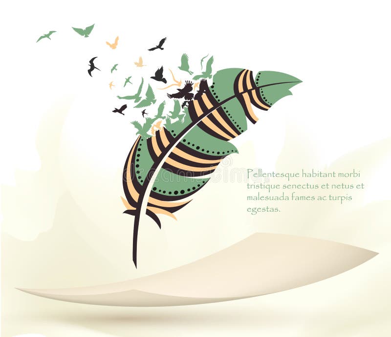 Feather writing stock vector. Illustration of object - 12936538