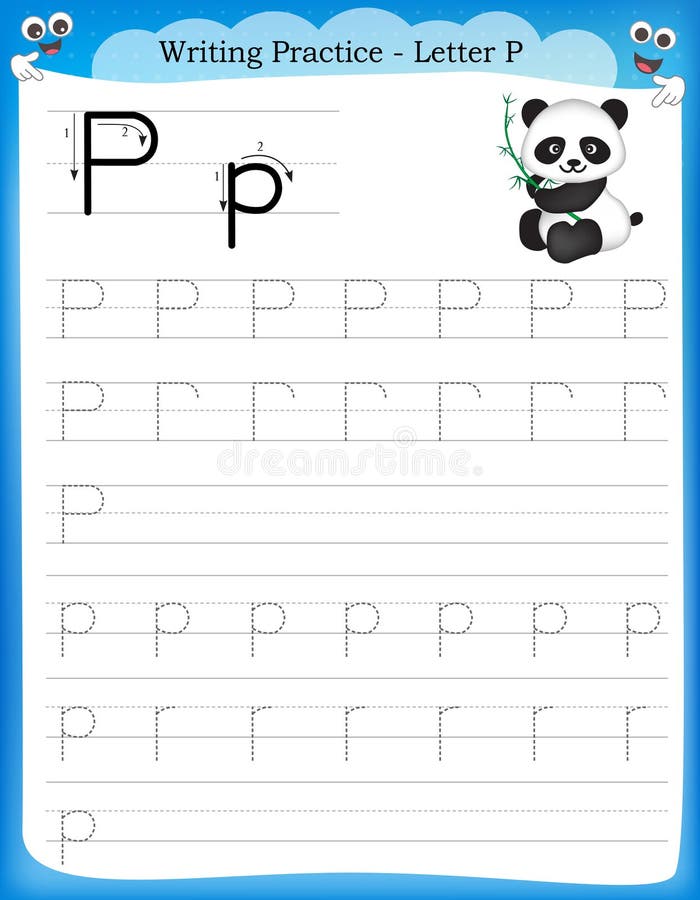 Writing practice letter P