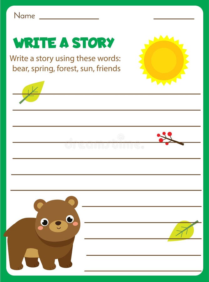 Writing Prompt for Kids Blank. Educational Children Page. Develop ...