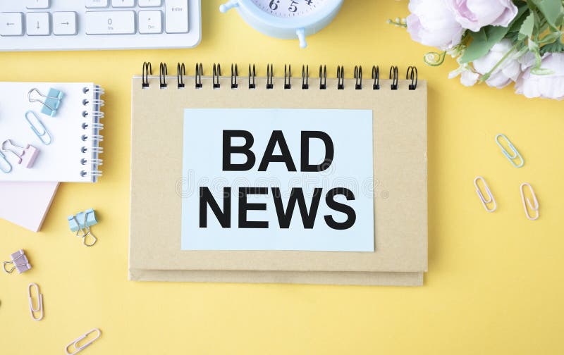 Writing text showing Bad News. Business concept royalty free stock photo