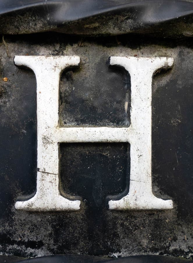 Written Wording in Distressed State Typography Found Letter H Stock ...