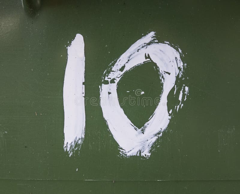 Written Wording in Distressed State Typography Found Number 10 Ten