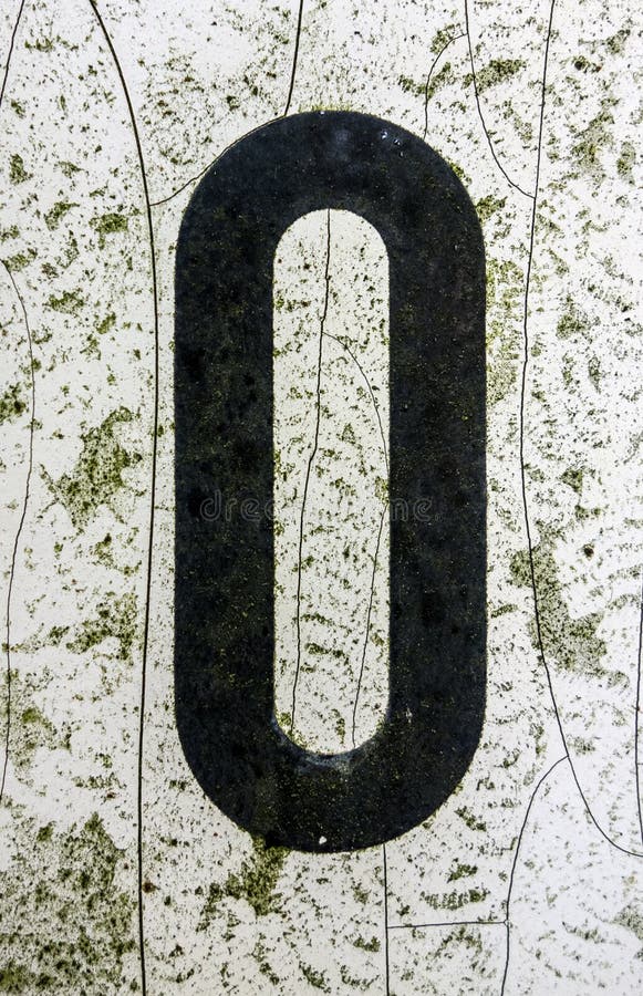 Written Wording in Distressed State Typography Found Number Letter o 0