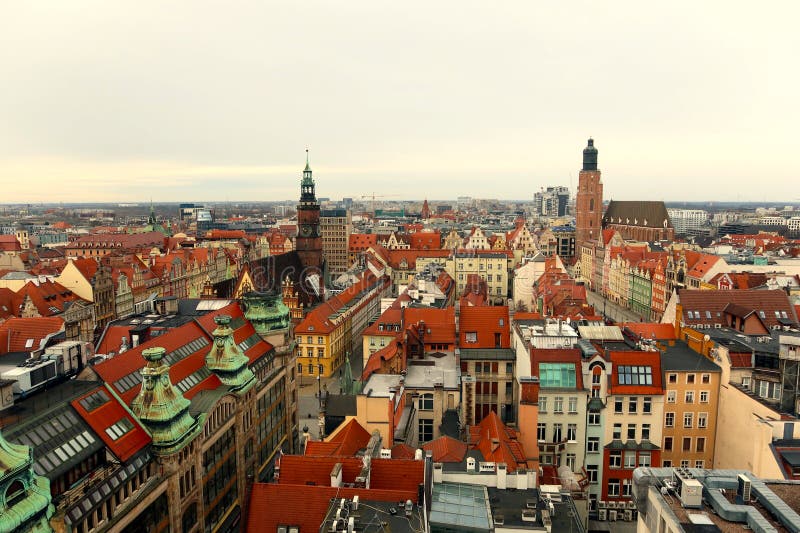 Wroclaw city skyline poland zdjęcia royalty free