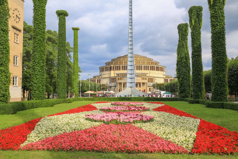 Wroclaw, historical architecture Centennial Hall, public garden, Poland