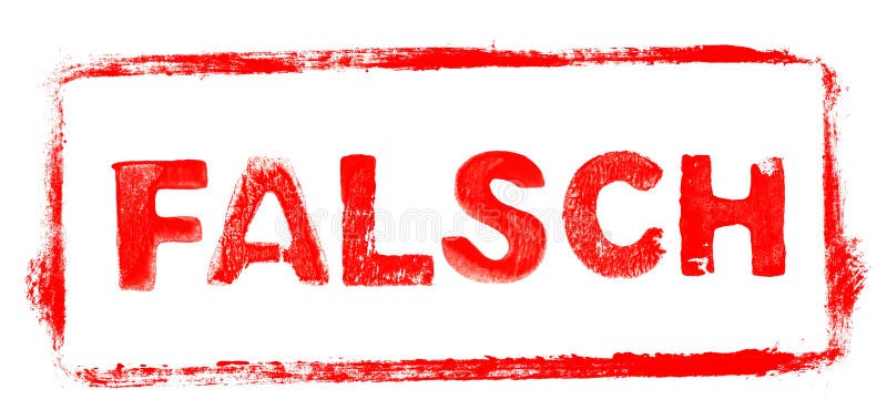 Red stencil frame: Wrong banner in german language vector illustration