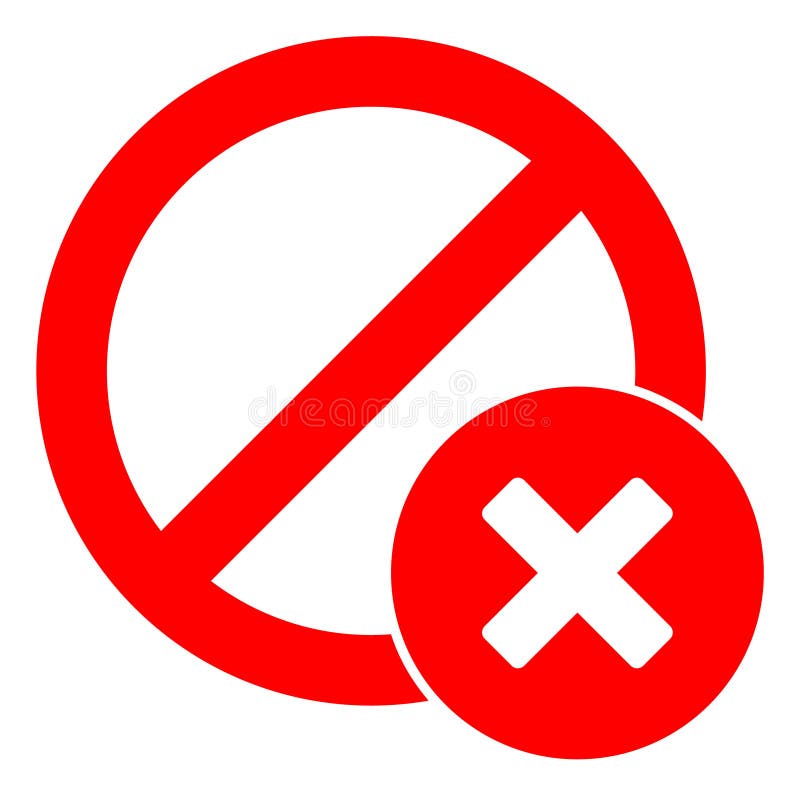 Raster Wrong Cancel Icon Illustration royalty free illustration