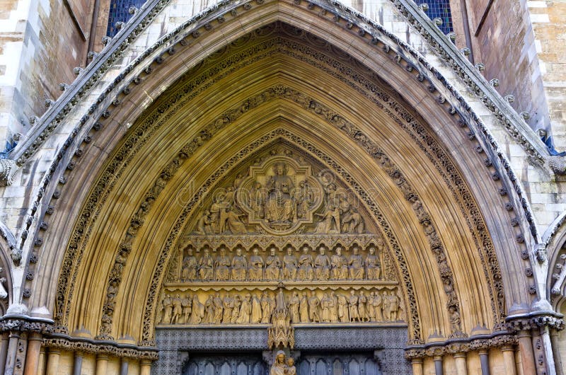 Wrotny tympanonu opactwo abbey, Londyn, Anglia zdjęcia royalty free Wrotny tympanonu opactwo abbey, Londyn, Anglia zdjęcia royalty free
