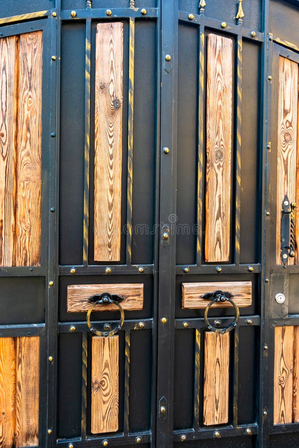 The Iron Doors of the Saint Mary`s Cathedral in Valencia, Spain Stock