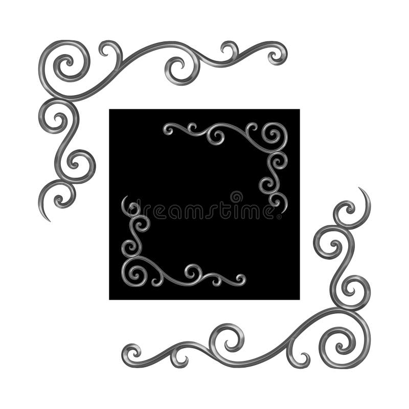 Wrought Iron Element Corners stock illustration