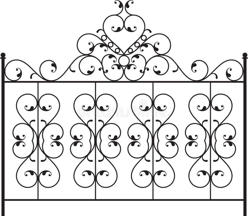 Wrought Iron Gate stock vector. Illustration of head 43816781