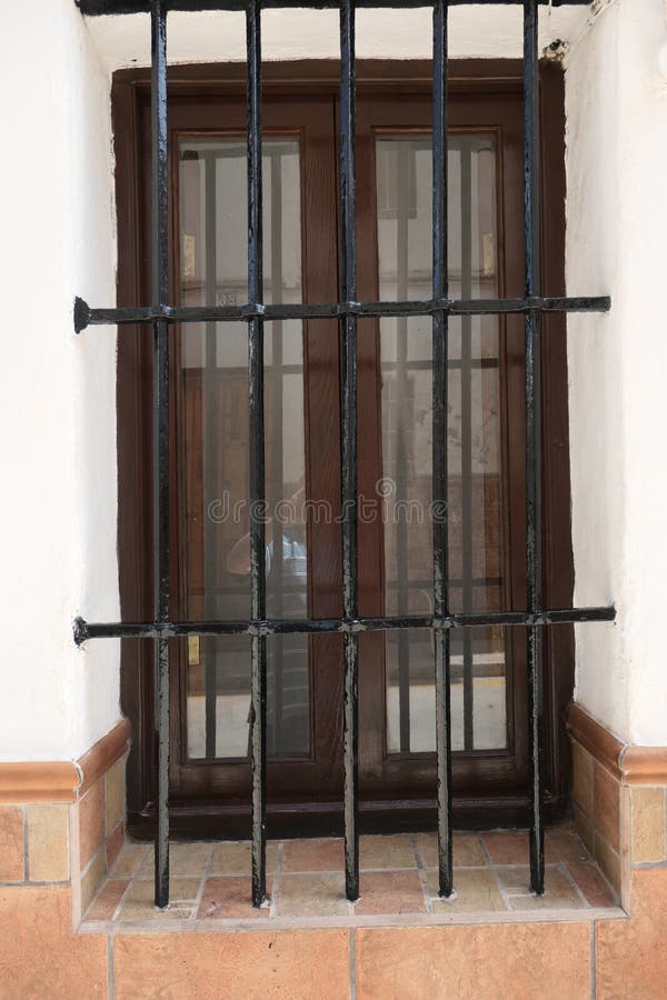 Wrought Iron Grill or Bars on Window Stock Photo Image of