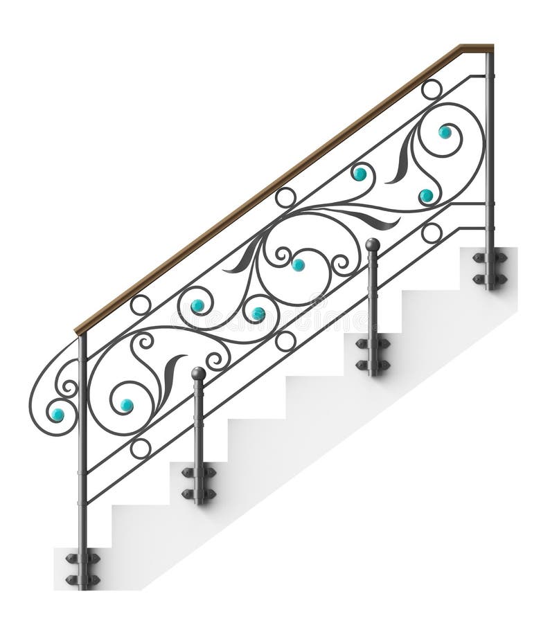 Wrought iron stairs railing