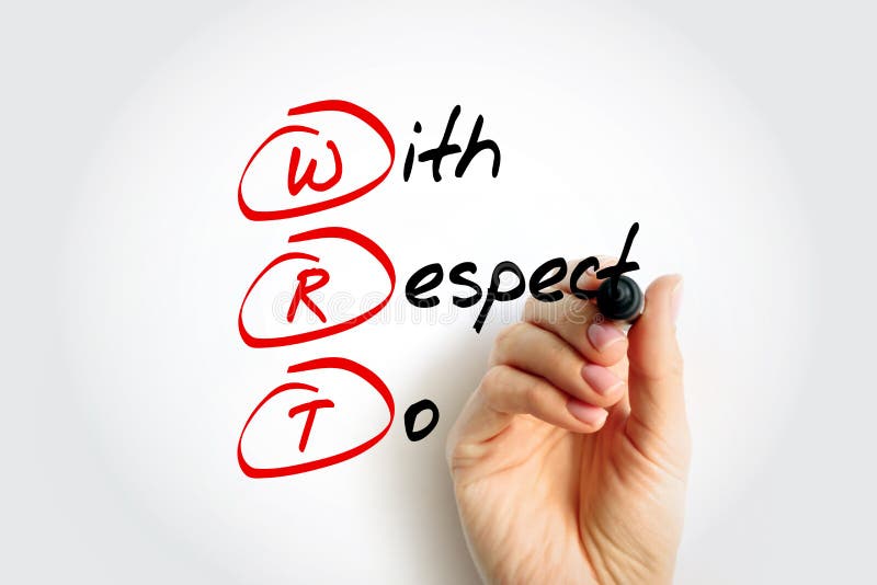 WRT with Respect To Acronym, Concept Background Stock Photo Image of meaning, speak 189079360