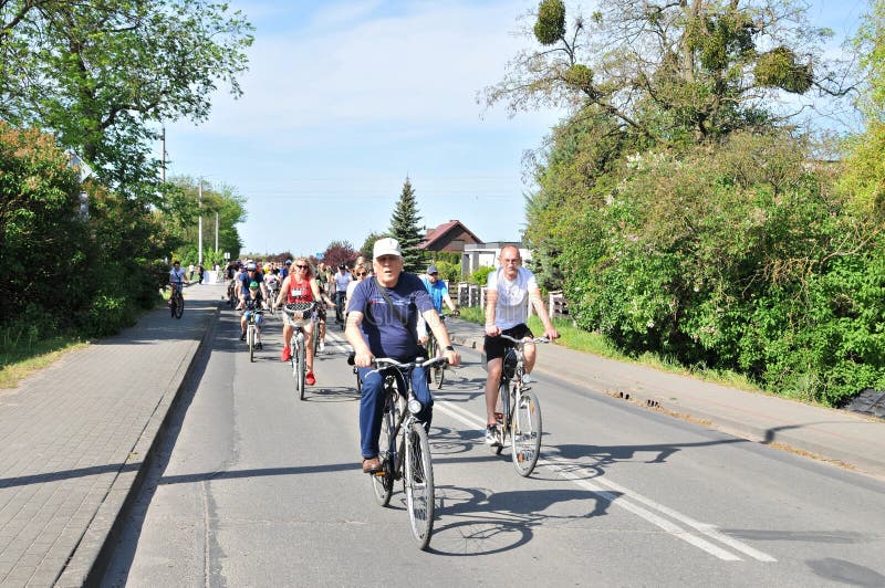 Wrzesnia, Greater Poland, Wielkopolska, Poland - May 3, 2024. 25. Rodzinny Rajd Rowerowy - 25th Family Bike Rally. The event promoting healthy lifestyle. Over 6500 participants this year. There were two routs to choose between - 12 or 20km. Wrzesnia, Greater Poland, Wielkopolska, Poland - May 3, 2024. 25. Rodzinny Rajd Rowerowy - 25th Family Bike Rally. The event promoting healthy lifestyle. Over 6500 participants this year. There were two routs to choose between - 12 or 20km.