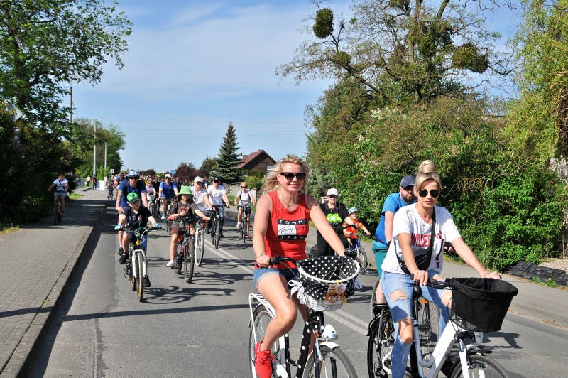 Wrzesnia, Greater Poland, Wielkopolska, Poland - May 3, 2024. 25. Rodzinny Rajd Rowerowy - 25th Family Bike Rally. The event promoting healthy lifestyle. Over 6500 participants this year. There were two routs to choose between - 12 or 20km. Wrzesnia, Greater Poland, Wielkopolska, Poland - May 3, 2024. 25. Rodzinny Rajd Rowerowy - 25th Family Bike Rally. The event promoting healthy lifestyle. Over 6500 participants this year. There were two routs to choose between - 12 or 20km.