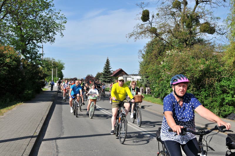 Wrzesnia, Greater Poland, Wielkopolska, Poland - May 3, 2024. 25. Rodzinny Rajd Rowerowy - 25th Family Bike Rally. The event promoting healthy lifestyle. Over 6500 participants this year. There were two routs to choose between - 12 or 20km. Wrzesnia, Greater Poland, Wielkopolska, Poland - May 3, 2024. 25. Rodzinny Rajd Rowerowy - 25th Family Bike Rally. The event promoting healthy lifestyle. Over 6500 participants this year. There were two routs to choose between - 12 or 20km.