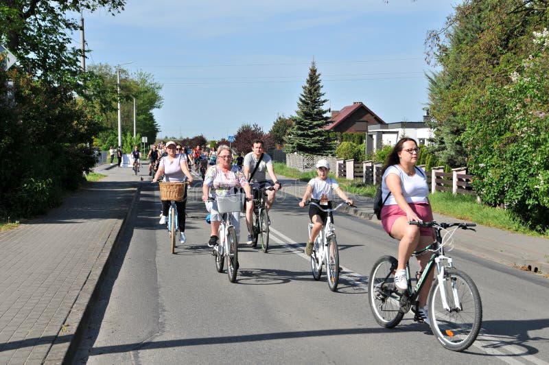 Wrzesnia, Greater Poland, Wielkopolska, Poland - May 3, 2024. 25. Rodzinny Rajd Rowerowy - 25th Family Bike Rally. The event promoting healthy lifestyle. Over 6500 participants this year. There were two routs to choose between - 12 or 20km. Wrzesnia, Greater Poland, Wielkopolska, Poland - May 3, 2024. 25. Rodzinny Rajd Rowerowy - 25th Family Bike Rally. The event promoting healthy lifestyle. Over 6500 participants this year. There were two routs to choose between - 12 or 20km.