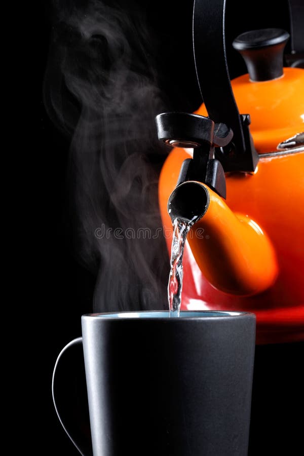 Boiling water for delicious cup of coffee. Boiling water for delicious cup of coffee