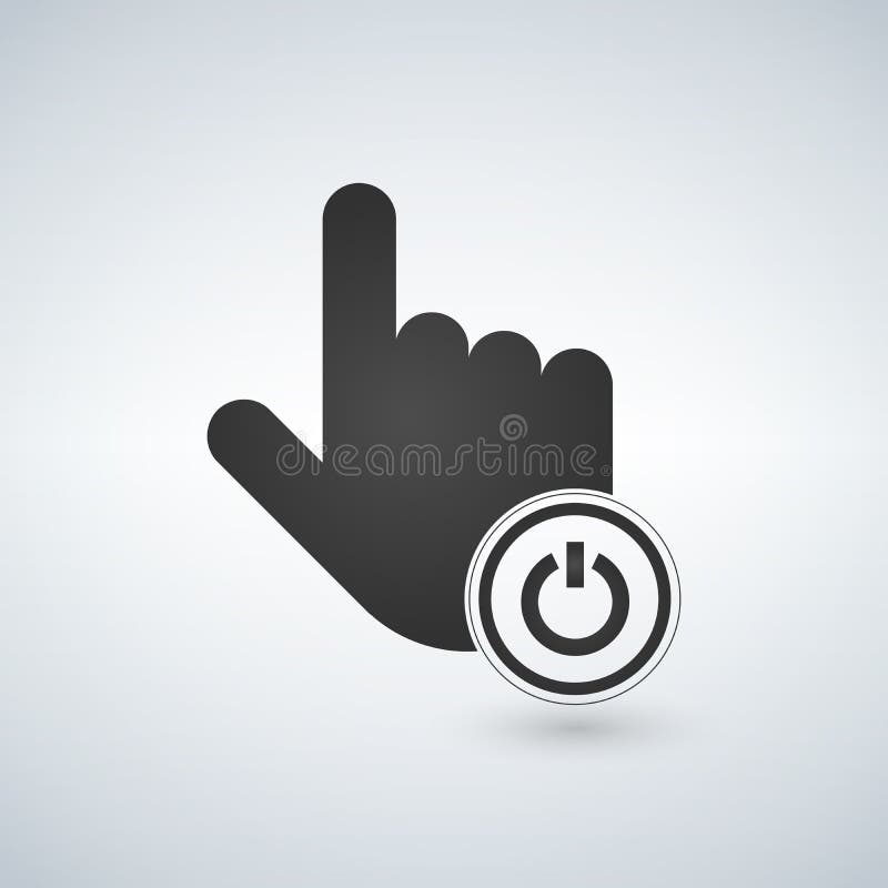 Wręcza mysz kursoru pointeru z Obraca daleko na władzy ikonie w okręgu ilustracja ilustracja wektor Wręcza mysz kursoru pointeru z Obraca daleko na władzy ikonie w okręgu ilustracja ilustracja wektor