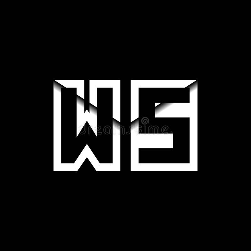 WS Monogram Envelope Shape Style vector illustration