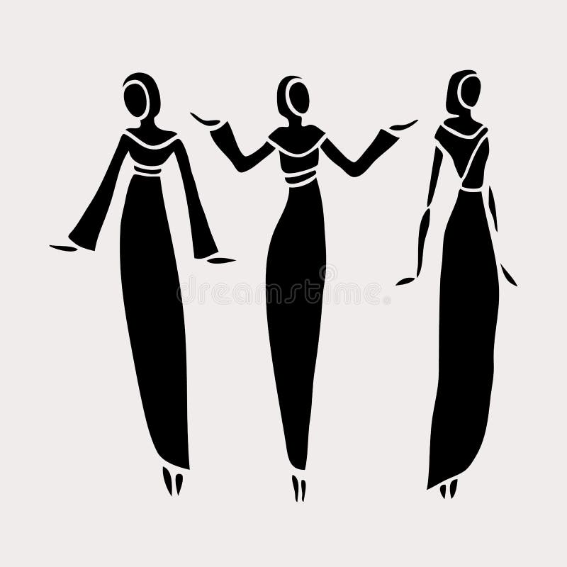 Wschodnie kobiety w przesłaniający ilustracji Wschodnie kobiety w przesłaniający ilustracji