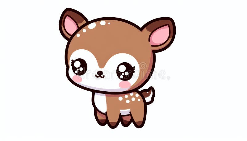 Wspaniała ilustracja rysunkowa Brown Fawn royalty ilustracja
