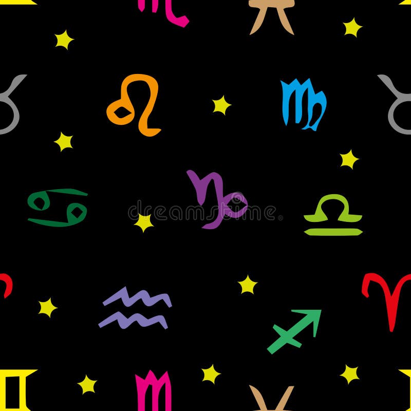 Wszystkie zodiak podpisuje bezszwową teksturę ilustracji Wszystkie zodiak podpisuje bezszwową teksturę ilustracji