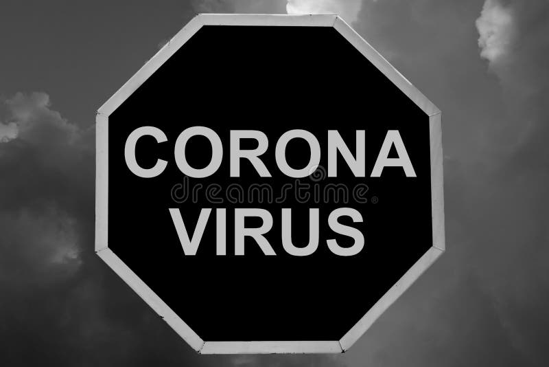 Wuhan Corona Virus on black sign, virus protection concept, sign symbol background,  illustration.