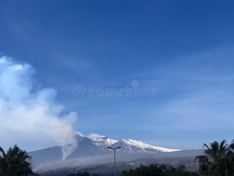 Etna volcano in eruption in Sicily, Italy. Etna volcano in eruption in Sicily, Italy