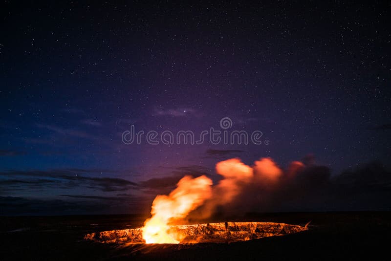 The glow from the lava lake inside HalemaÊ»umaÊ»u Crater on KÄ«lauea right before sunrise. The glow from the lava lake inside HalemaÊ»umaÊ»u Crater on KÄ«lauea right before sunrise