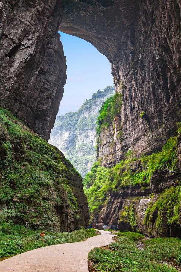 Wulong krasu Światowy Naturalny dziedzictwo, Chongqing, Chiny zdjęcia stock Wulong krasu Światowy Naturalny dziedzictwo, Chongqing, Chiny zdjęcia stock