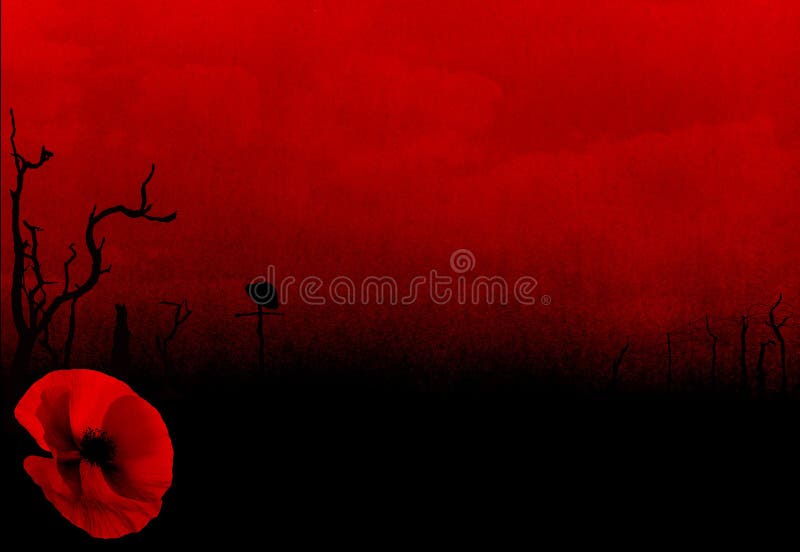 WW1 First World War Abstract Background with Poppy Stock Photo - Image of  silhouette, clouds: 39472440