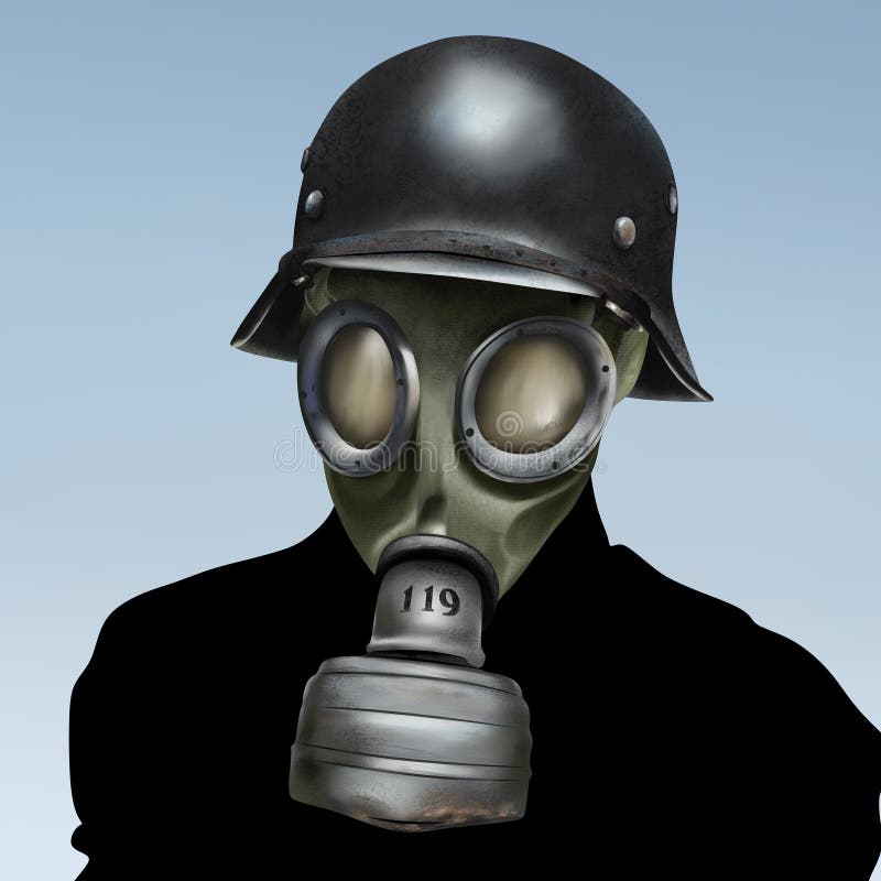WW2 Gas Mask stock illustration. Illustration of uniform 8156485