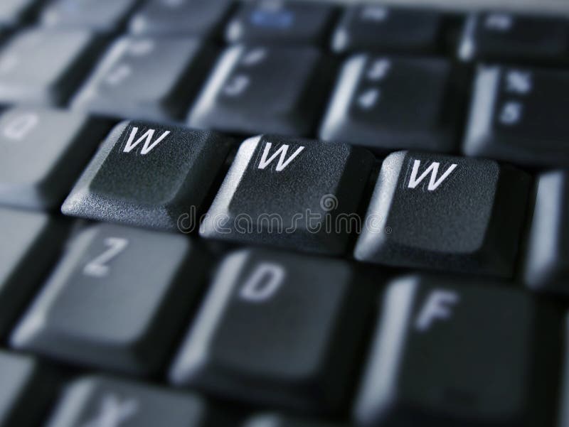 Www isolated on laptop keyboard