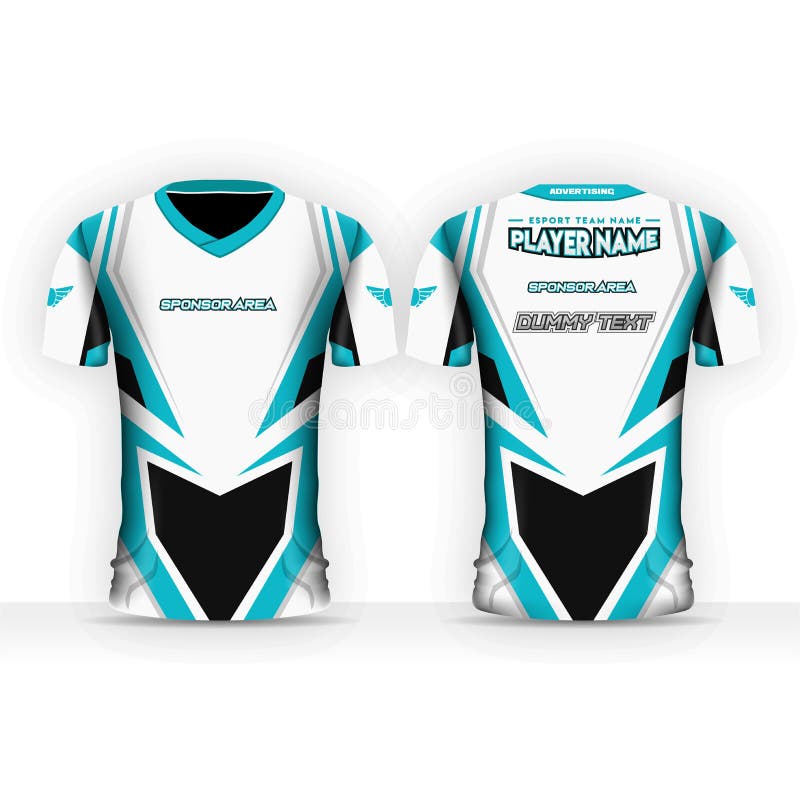 Download Modern Gaming Jersey Design Template Front And Back View Stock Vector Illustration Of Adult Mockup 216603607