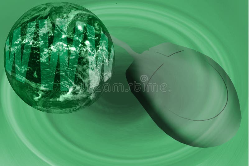 WWW Globe and Computer Mouse royalty free illustration