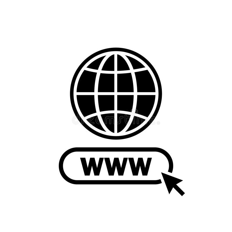 WWW Internet del icono del Internet? e inform?ticas Icono de la barra de la b?squeda de WWW Icono del sitio web