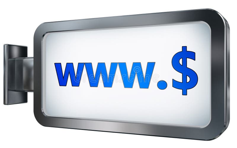 Www $ på affischtavlan stock illustrationer
