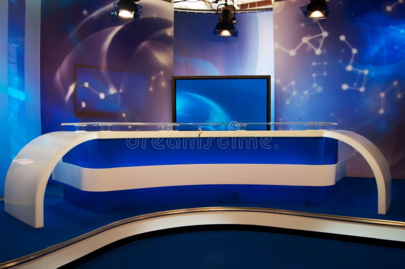 TV broadcast studio for producting news and talkshow. TV broadcast studio for producting news and talkshow
