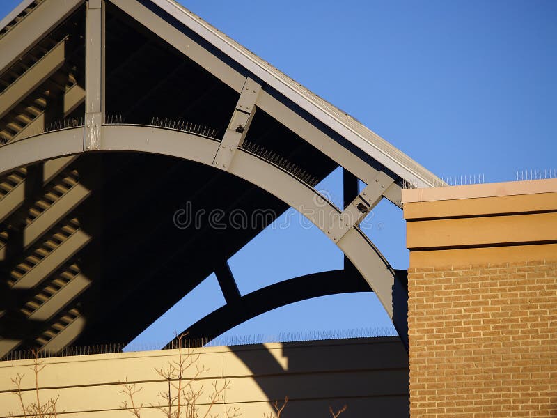 Architectural detail of a curved line in a roof support. Architectural detail of a curved line in a roof support.